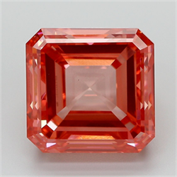 Picture of Lab Grown Diamond 10.99 Carats, Asscher with  Cut, Fancy Vivid Pink Color, VS1 Clarity and Certified by IGI