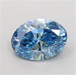 Picture of Lab Grown Diamond 2.00 Carats, Oval with  Cut, Fancy Vivid Blue Color, VS1 Clarity and Certified by IGI