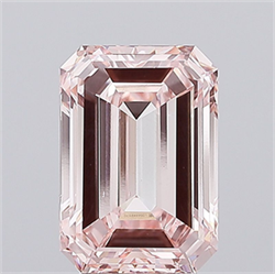 Picture of Lab Grown Diamond 5.01 Carats, Emerald with  Cut, Fancy Intense Pink Color, VS2 Clarity and Certified by IGI