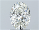 Natural Diamond 0.90 Carats, Oval with  Cut, H Color, SI2 Clarity and Certified by GIA