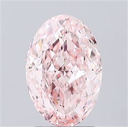 Picture of Lab Grown Diamond 2.15 Carats, Oval with  Cut, Fancy Vivid Pink Color, VS2 Clarity and Certified by IGI