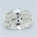 Natural Diamond 1.50 Carats, Oval with  Cut, K Color, I1 Clarity and Certified by GIA