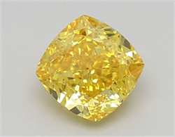 Picture of Lab Grown Diamond 1.25 Carats, CUSHION MODIFIED with  Cut, Fancy Vivid Yellow Color, VVS1 Clarity and Certified by IGI