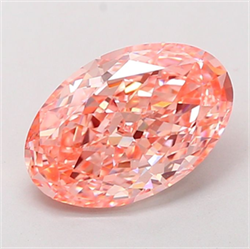Picture of Lab Grown Diamond 2.70 Carats, Oval with  Cut, Fancy Vivid Pink Color, VS1 Clarity and Certified by IGI