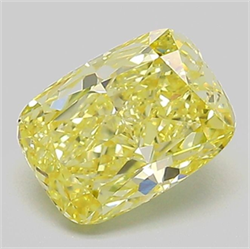 Picture of Lab Grown Diamond 1.42 Carats, CUSHION MODIFIED with  Cut, Fancy Intense Yellow Color, VS1 Clarity and Certified by IGI