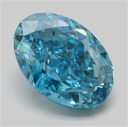 Picture of Lab Grown Diamond 2.07 Carats, Oval with  Cut, Fancy Vivid Blue Color, VVS2 Clarity and Certified by IGI