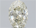 Natural Diamond 1.53 Carats, Oval with  Cut, K Color, SI2 Clarity and Certified by HRD
