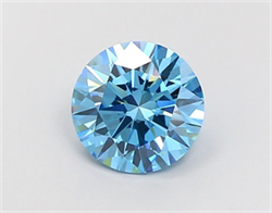 Picture of Lab Grown Diamond 1.75 Carats, Round with Ideal Cut, Fancy Vivid Blue Color, VS1 Clarity and Certified by IGI