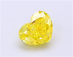 Picture of Lab Grown Diamond 1.20 Carats, Heart with  Cut, Fancy Vivid Yellow Color, VVS2 Clarity and Certified by IGI
