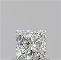 Natural Diamond 0.50 Carats, Princess with  Cut, I Color, IF Clarity and Certified by GIA
