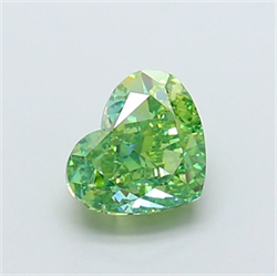 Picture of Lab Grown Diamond 1.33 Carats, Heart with  Cut, Fancy Vivid Green Color, VS1 Clarity and Certified by IGI
