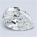 Natural Diamond 3.39 Carats, Pear with  Cut, H Color, IF Clarity and Certified by GIA