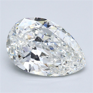 Picture of Natural Diamond 3.39 Carats, Pear with  Cut, H Color, IF Clarity and Certified by GIA