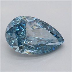 Picture of Lab Grown Diamond 1.23 Carats, Pear with  Cut, Fancy Vivid Blue Color, VVS2 Clarity and Certified by IGI