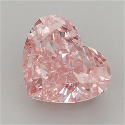 Picture of Lab Grown Diamond 3.55 Carats, Heart with  Cut, Fancy Vivid Pink Color, VVS2 Clarity and Certified by IGI