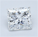 Natural Diamond 1.70 Carats, Princess with  Cut, D Color, VS1 Clarity and Certified by GIA