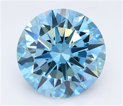 Picture of Lab Grown Diamond 6.02 Carats, Round with Excellent Cut, Fancy Vivid Blue Color, VVS2 Clarity and Certified by IGI