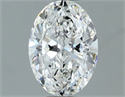 Natural Diamond 1.04 Carats, Oval with  Cut, F Color, SI2 Clarity and Certified by GIA