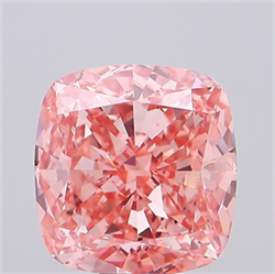 Picture of Lab Grown Diamond 12.10 Carats, CUSHION MODIFIED with  Cut, Fancy Vivid Pink Color, VS2 Clarity and Certified by IGI