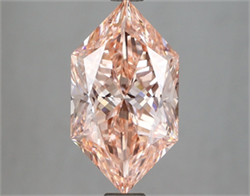 Picture of Lab Grown Diamond 3.00 Carats, HEXAGONAL with  Cut, Fancy Vivid Pink Color, VVS2 Clarity and Certified by IGI