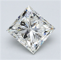 Natural Diamond 1.50 Carats, Princess with  Cut, J Color, SI1 Clarity and Certified by GIA