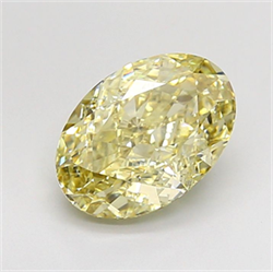 Picture of Lab Grown Diamond 2.10 Carats, Oval with  Cut, Fancy Yellow Color, VS1 Clarity and Certified by IGI