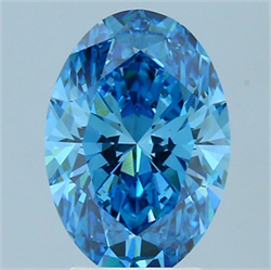Picture of Lab Grown Diamond 2.59 Carats, Oval with  Cut, Fancy Vivid Blue Color, VS1 Clarity and Certified by IGI