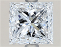Natural Diamond 1.70 Carats, Princess with  Cut, E Color, SI2 Clarity and Certified by IGI