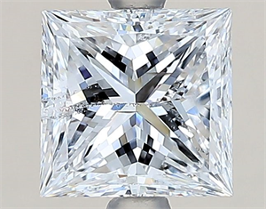 Picture of Natural Diamond 1.70 Carats, Princess with  Cut, E Color, SI2 Clarity and Certified by IGI