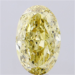 Picture of Lab Grown Diamond 10.00 Carats, Oval with  Cut, Fancy Intense Yellow Color, VS1 Clarity and Certified by IGI