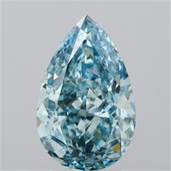 Picture of Lab Grown Diamond 4.57 Carats, Pear with  Cut, Fancy Vivid Blue Color, VS1 Clarity and Certified by IGI