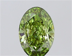 Picture of Lab Grown Diamond 2.01 Carats, Oval with  Cut, Fancy Vivid Green Color, VS2 Clarity and Certified by IGI