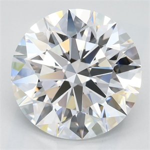 Picture of Lab Grown Diamond 2.86 Carats, Round with Excellent Cut, D Color, FL Clarity and Certified by GIA