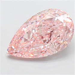 Picture of Lab Grown Diamond 2.77 Carats, Pear with  Cut, Fancy Intense Pink Color, VVS2 Clarity and Certified by IGI