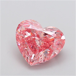 Picture of Lab Grown Diamond 5.03 Carats, Heart with  Cut, Fancy Vivid Pink Color, VS2 Clarity and Certified by IGI