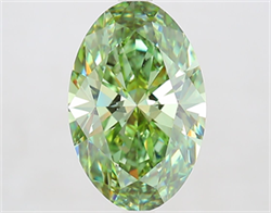 Picture of Lab Grown Diamond 3.53 Carats, Oval with  Cut, Fancy Vivid Green Color, VVS2 Clarity and Certified by IGI