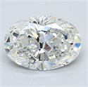 Natural Diamond 2.30 Carats, Oval with  Cut, H Color, VS2 Clarity and Certified by GIA