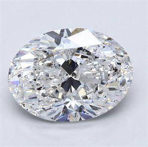 Picture of Natural Diamond 3.01 Carats, Oval with  Cut, E Color, SI2 Clarity and Certified by GIA