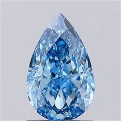 Picture of Lab Grown Diamond 1.32 Carats, Pear with  Cut, Fancy Vivid Blue Color, VS1 Clarity and Certified by IGI