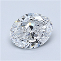 Natural Diamond 1.00 Carats, Oval with  Cut, D Color, SI2 Clarity and Certified by GIA