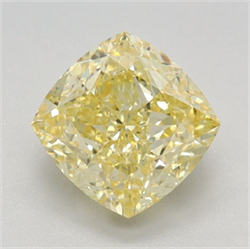 Picture of Lab Grown Diamond 1.53 Carats, CUSHION MODIFIED with  Cut, Fancy Intense Yellow Color, VS1 Clarity and Certified by IGI