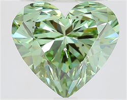 Picture of Lab Grown Diamond 2.50 Carats, Heart with  Cut, Fancy Vivid Green Color, VS2 Clarity and Certified by IGI