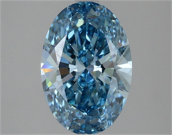 Picture of Lab Grown Diamond 2.55 Carats, Oval with  Cut, Fancy Vivid Blue Color, VS2 Clarity and Certified by IGI