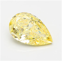 Picture of Lab Grown Diamond 1.60 Carats, Pear with  Cut, Fancy Intense Yellow Color, VS1 Clarity and Certified by IGI