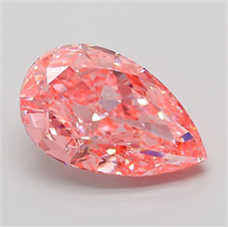Picture of Lab Grown Diamond 4.08 Carats, Pear with  Cut, Fancy Vivid Pink Color, VVS2 Clarity and Certified by IGI