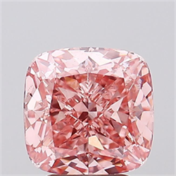 Picture of Lab Grown Diamond 3.78 Carats, CUSHION MODIFIED with  Cut, Fancy Vivid Pink Color, VS2 Clarity and Certified by IGI