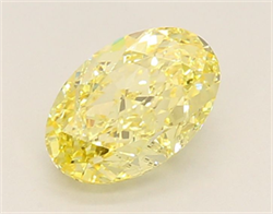 Picture of Lab Grown Diamond 1.48 Carats, Oval with  Cut, Fancy Intense Yellow Color, VVS2 Clarity and Certified by IGI