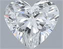 Natural Diamond 0.56 Carats, Heart with  Cut, F Color, SI1 Clarity and Certified by GIA