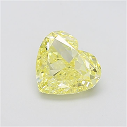 Picture of Lab Grown Diamond 2.07 Carats, Heart with  Cut, Fancy Yellow Color, VS1 Clarity and Certified by IGI