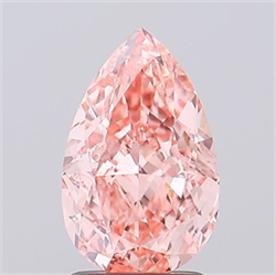 Picture of Lab Grown Diamond 2.10 Carats, Pear with  Cut, Fancy Vivid Pink Color, VVS2 Clarity and Certified by IGI